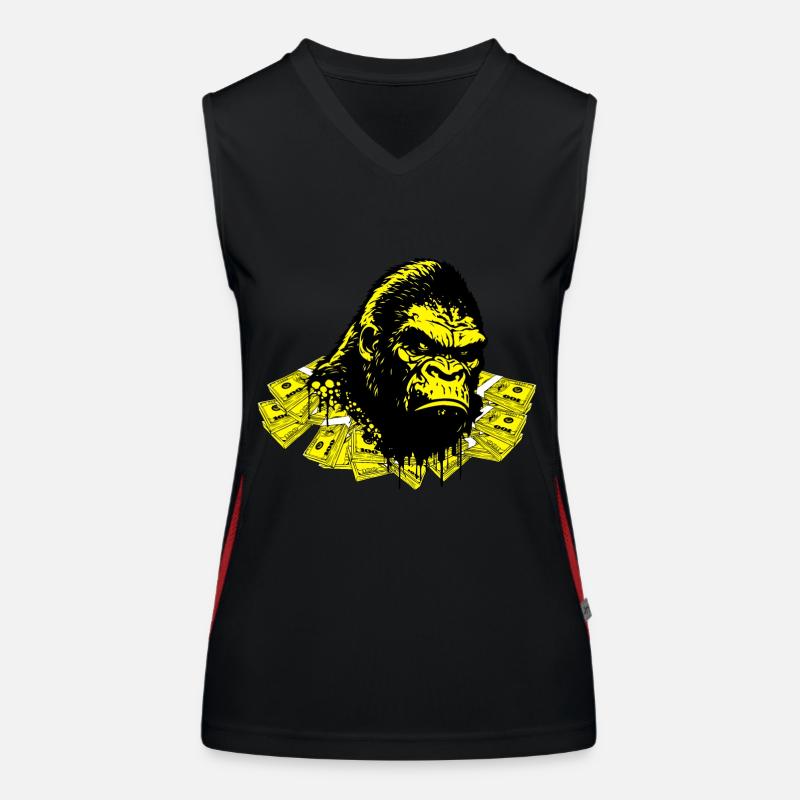 Money Monkey Funktionelles Kontrast-Tank Top für Frauen