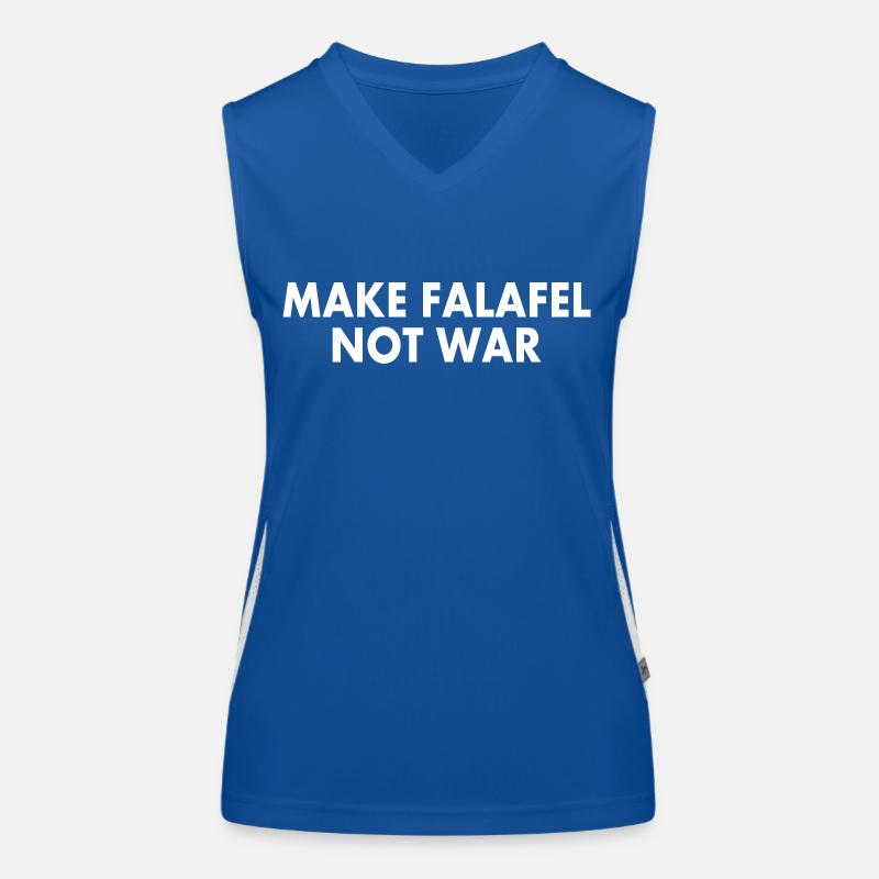 Make falafel not war Funktionelles Kontrast-Tank Top für Frauen