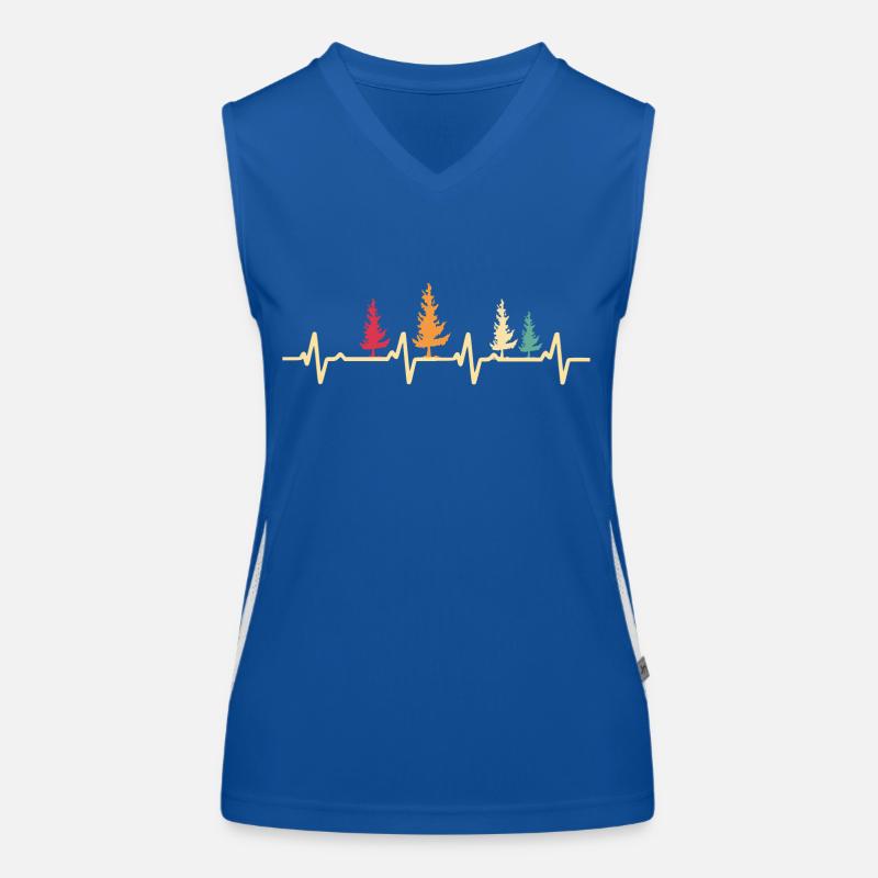 Wald Baum Herzschlag Retro Funktionelles Kontrast-Tank Top für Frauen