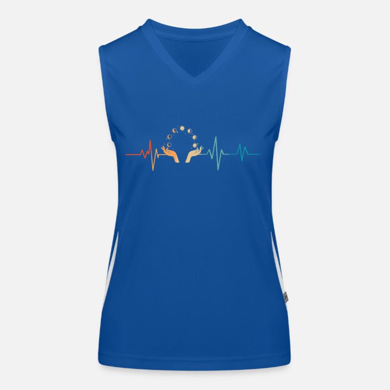 Battement de coeur rétro phases de lune Débardeur respirant contrasté Femme