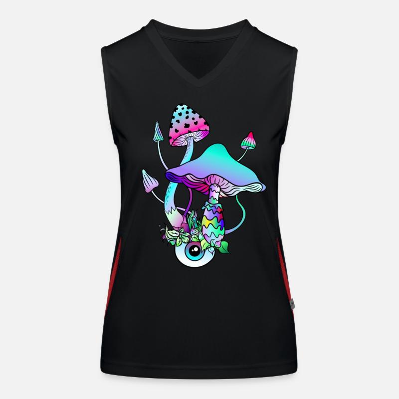 Magic Mushrooms Psychedelic Art Funktionelles Kontrast-Tank Top für Frauen