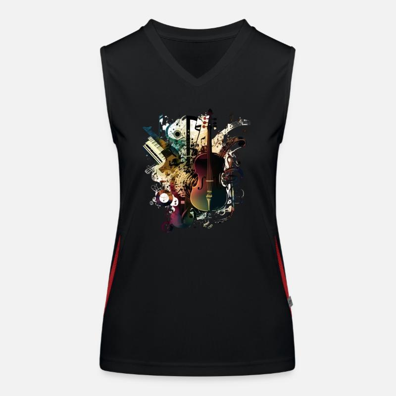 Musik Funktionelles Kontrast-Tank Top für Frauen