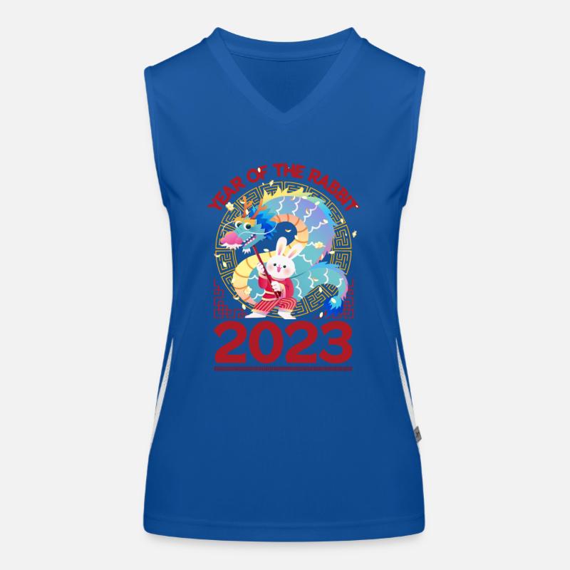 Chinesisches Neujahr, Drachentanz 2023 Funktionelles Kontrast-Tank Top für Frauen