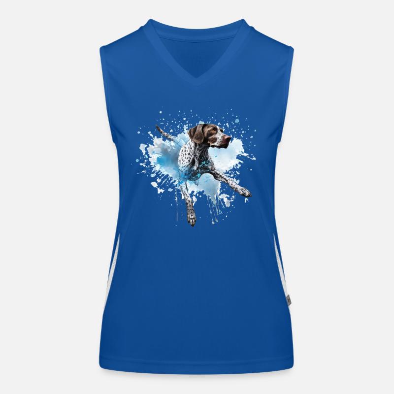 Deutsch-Kurzhaar-Pointer Dock-Tauchen ins Wasser Funktionelles Kontrast-Tank Top für Frauen