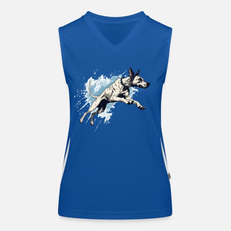 Great-dane Dock-Diving into Water Women's Functional Contrast Tank Top