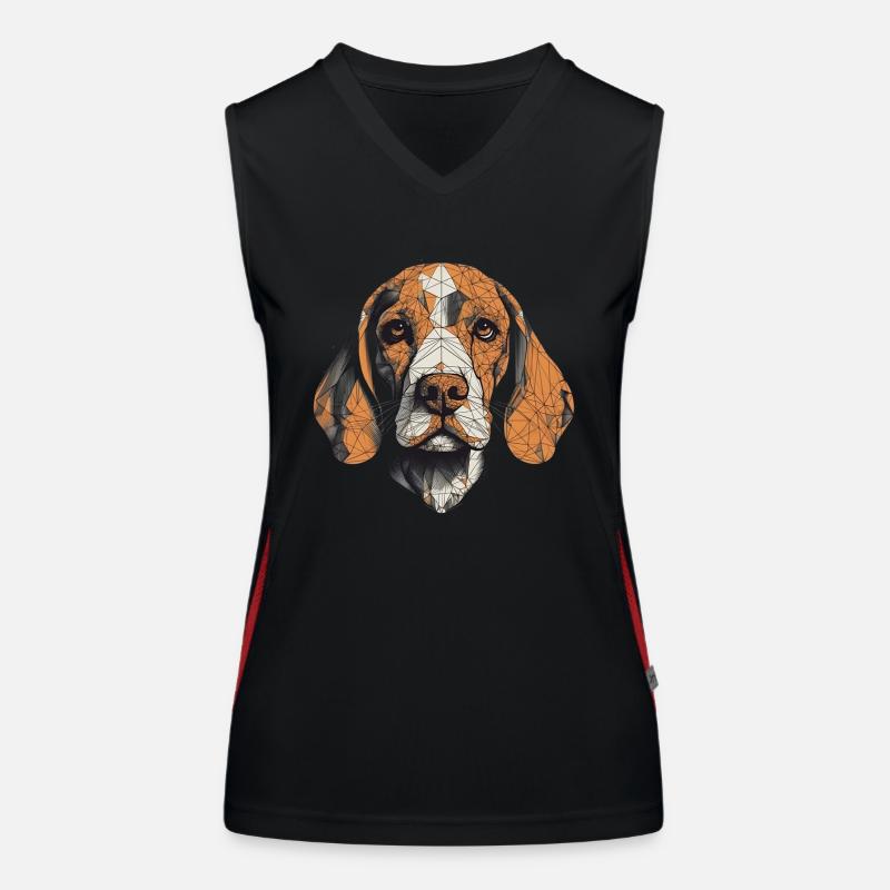 Colorful Beagle art design Women's Functional Contrast Tank Top