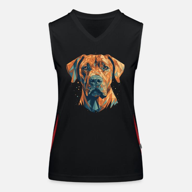Design artistique coloré Rhodesian-ridgeback Débardeur respirant contrasté Femme