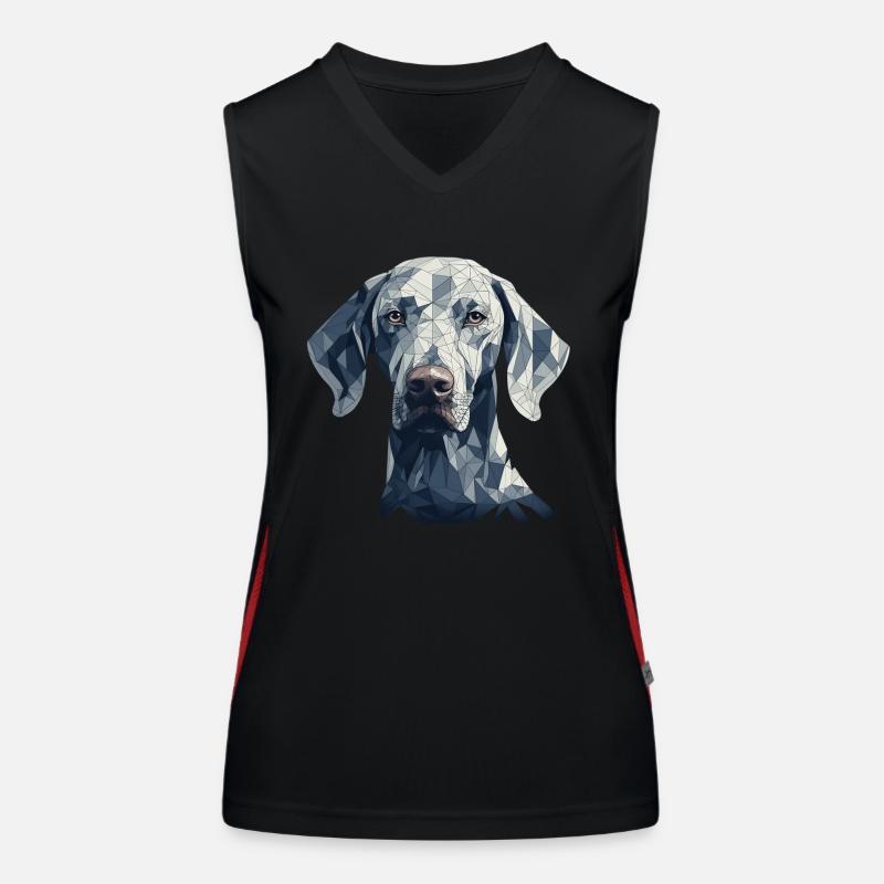 Design d’art coloré Weimaraner Débardeur respirant contrasté Femme
