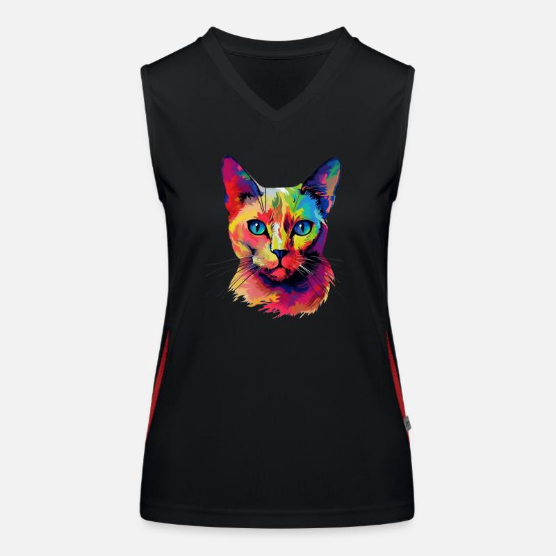 Chat birman coloré Débardeur respirant contrasté Femme