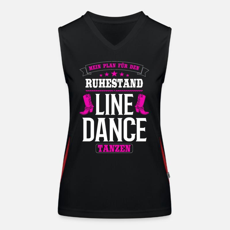 Linedance Line Dance tanzen Rentnerin Oma Geschenk Funktionelles Kontrast-Tank Top für Frauen