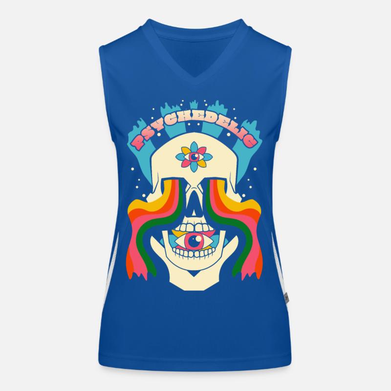 Psychedelic Skull Psychedelic Graphic Women's Functional Contrast Tank Top
