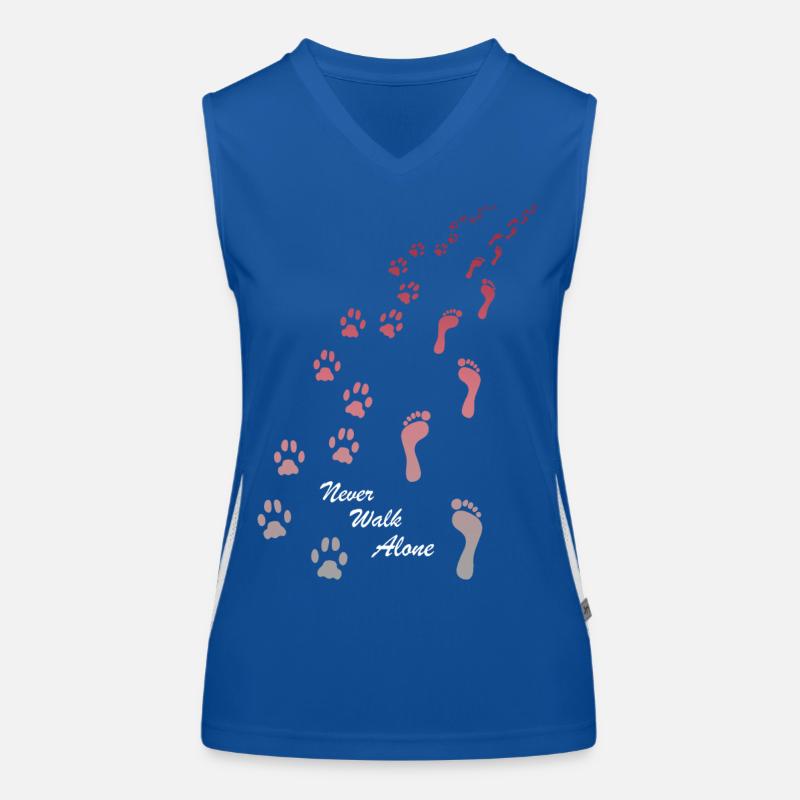 Conception de chien avec graphique de chien Never Walk Alone Débardeur respirant contrasté Femme
