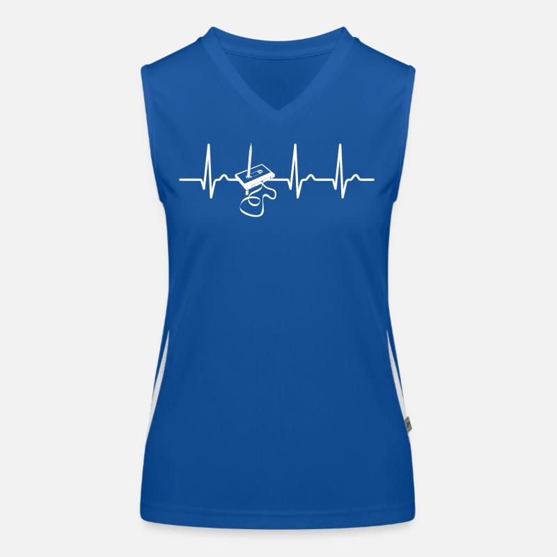 Cassette musicale - Courbe ECG - Courbe cardiaque Débardeur respirant contrasté Femme