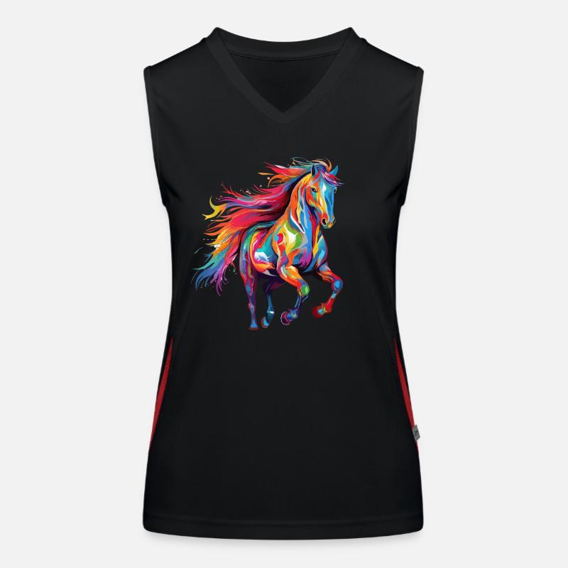 Cheval Couleur Splash Couleur Splash Coloré Débardeur respirant contrasté Femme