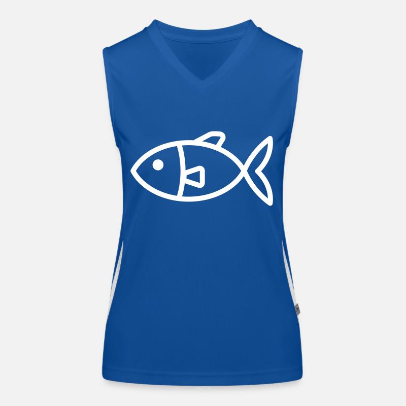 Fisch Icon Funktionelles Kontrast-Tank Top für Frauen