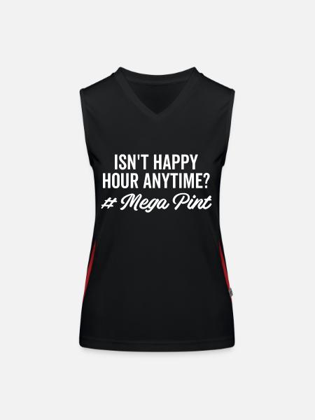 N’est-ce pas Happy Hour Anytime Mega Pint - Débardeur respirant contrasté Femme - noir/rouge - Devant