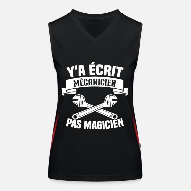 Y'a écrit mécanicien pas magicien Débardeur respirant contrasté Femme