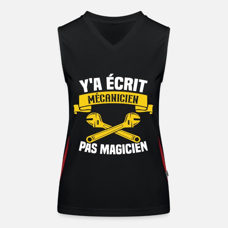 Y'a écrit mécanicien pas magicien Débardeur respirant contrasté Femme