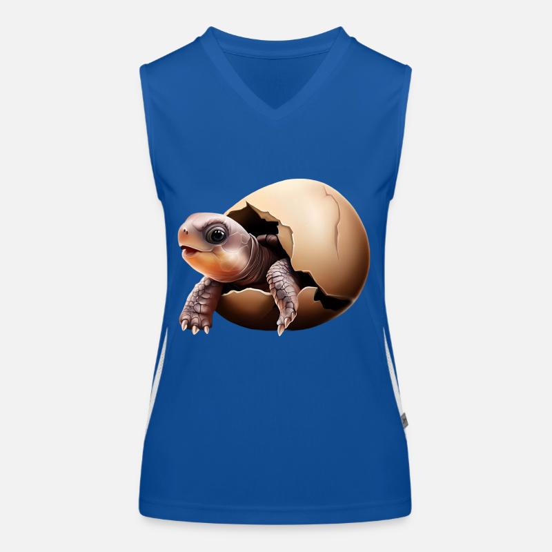 Turtle hatches from the egg Women's Functional Contrast Tank Top