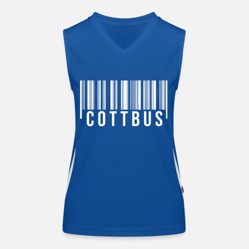 Cottbus Strichcode Funktionelles Kontrast-Tank Top für Frauen