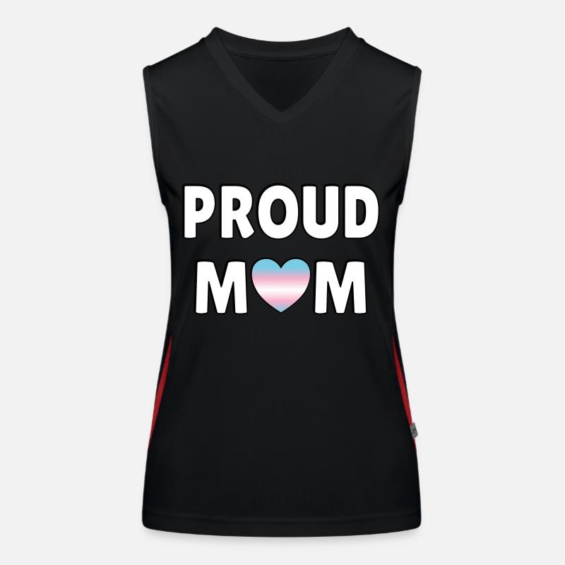 Stolze Mama Trans Flagge Herz Funktionelles Kontrast-Tank Top für Frauen