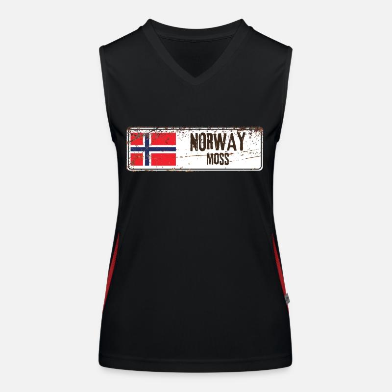 Drapeau de la Norvège Moss Débardeur respirant contrasté Femme