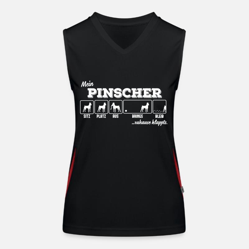 Mein Pinscher - zuhause klappts Funktionelles Kontrast-Tank Top für Frauen