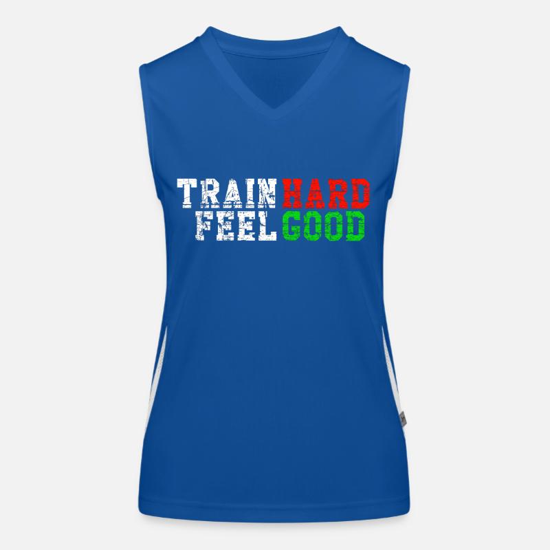 Train Hard Feel Good Funktionelles Kontrast-Tank Top für Frauen