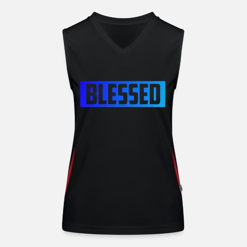 Blessed happy and content! Women's Functional Contrast Tank Top
