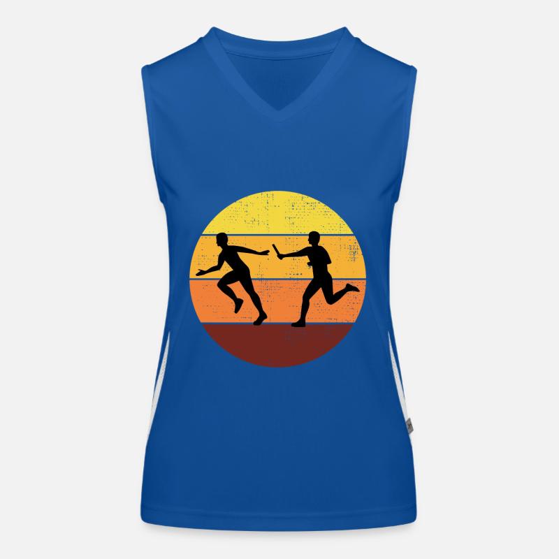 Course de relais athlète athlétisme course à pied Débardeur respirant contrasté Femme