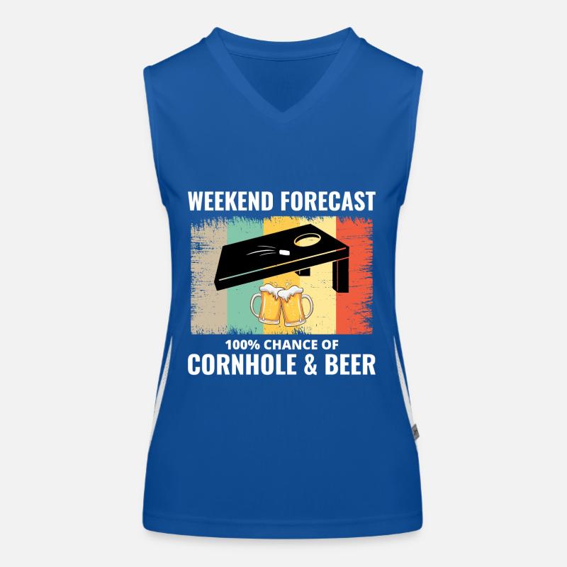 Cornhole Drinking Bean Bag Toss Jeu de pelouse en plein air Débardeur respirant contrasté Femme