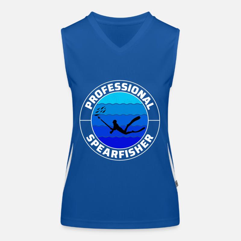 Speerfischen Speerfischen Speerfischer Fischen Funktionelles Kontrast-Tank Top für Frauen