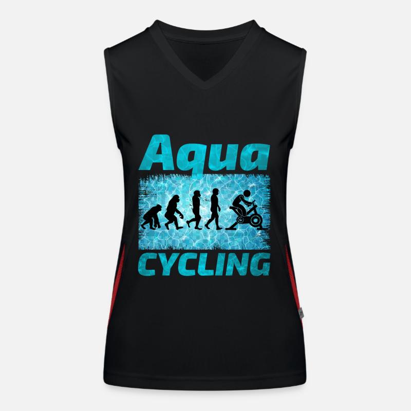 Aqua Cycling Swimming Pool Fitness Evolution Women's Functional Contrast Tank Top