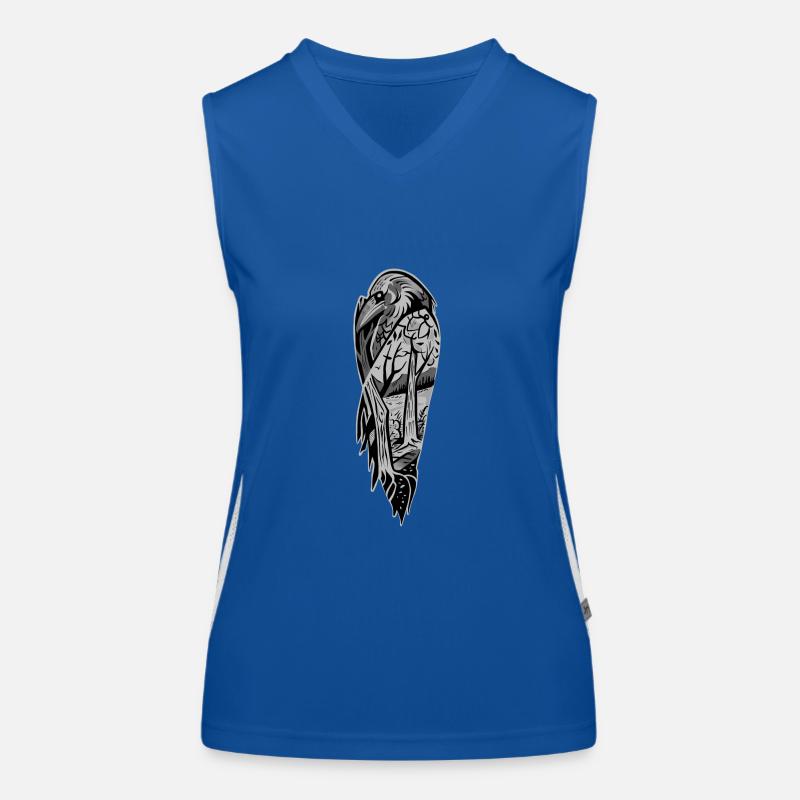 Rabenkunst schwarz und grau Funktionelles Kontrast-Tank Top für Frauen