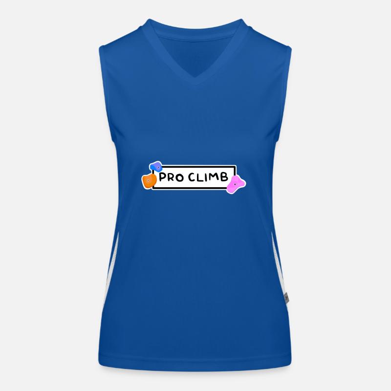 Pro climb escalade logo de team de grimpe Débardeur respirant contrasté Femme
