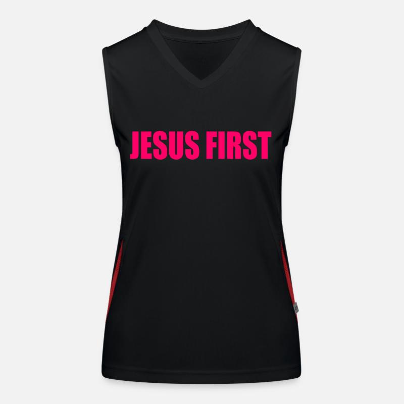 Jesus first Women's Functional Contrast Tank Top