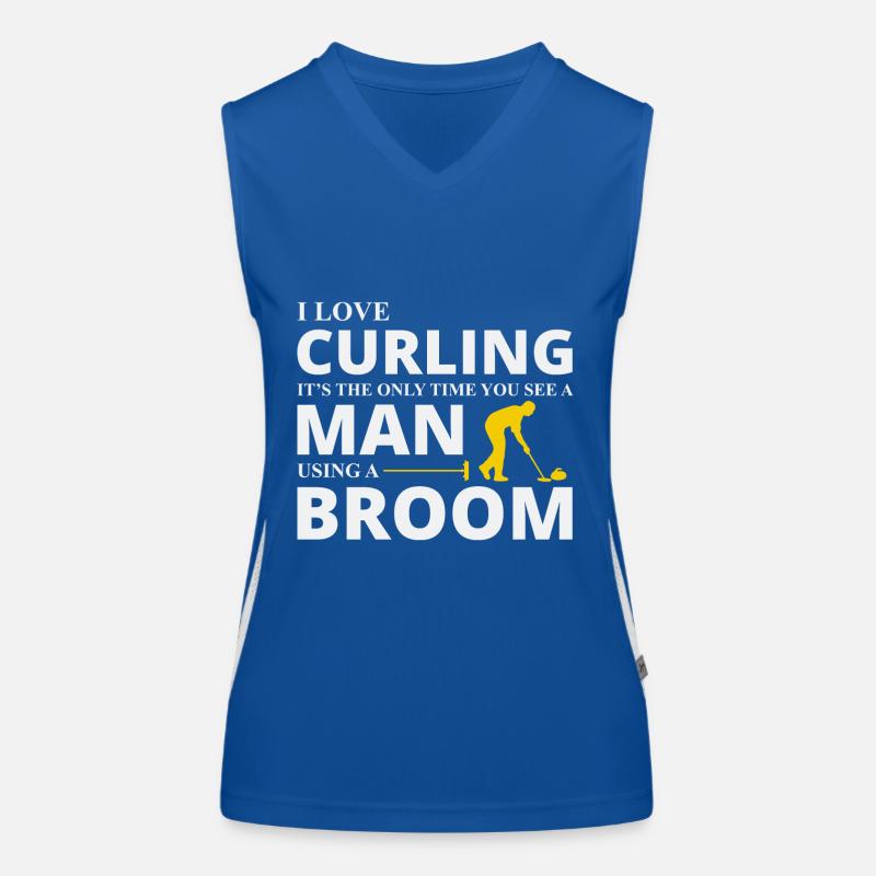 Curling Kehrfächer Winter Eissport Curler Lustig Funktionelles Kontrast-Tank Top für Frauen