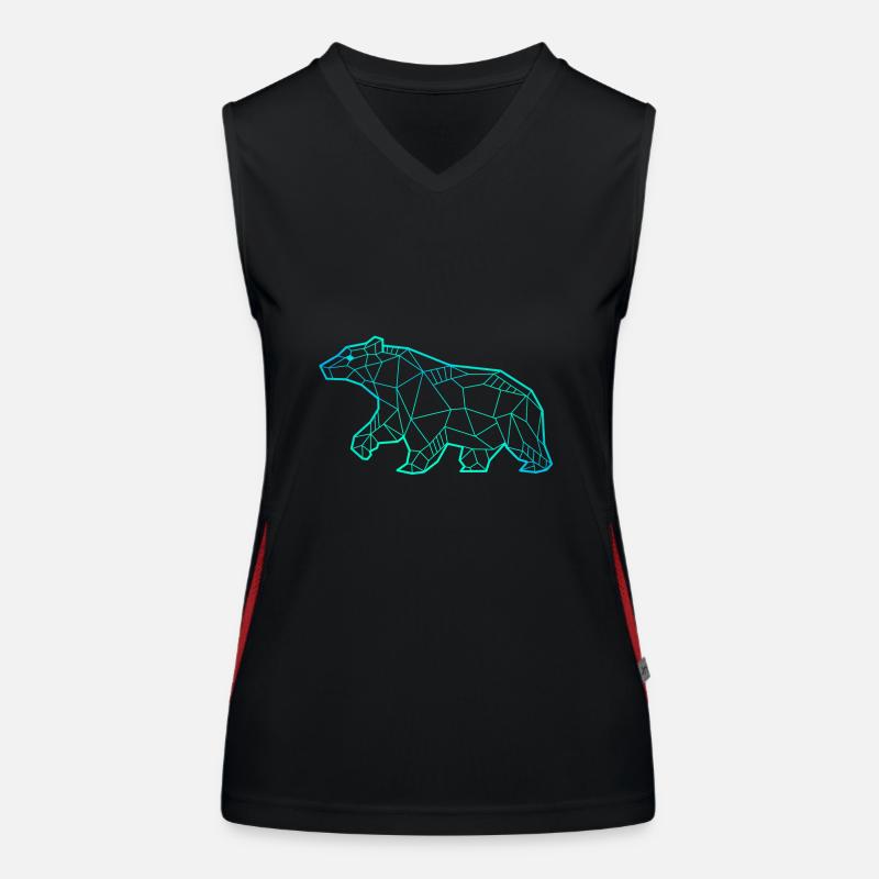 Bear line geometric art Women's Functional Contrast Tank Top
