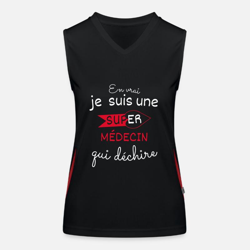 Super Médecin qui Déchire Débardeur respirant contrasté Femme
