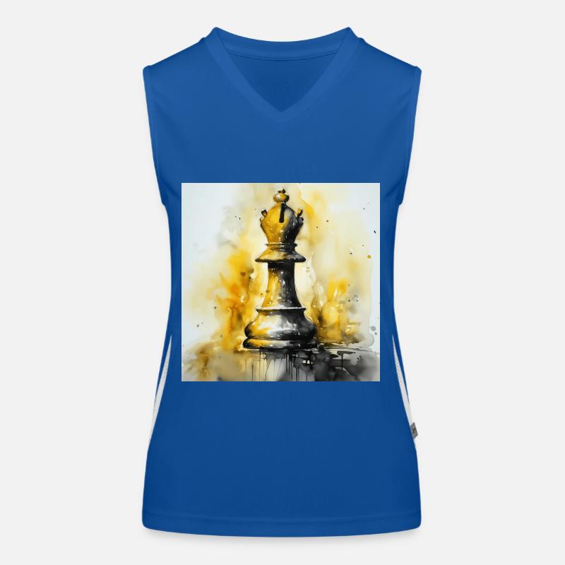 Yellow Chess Bishop Women's Functional Contrast Tank Top