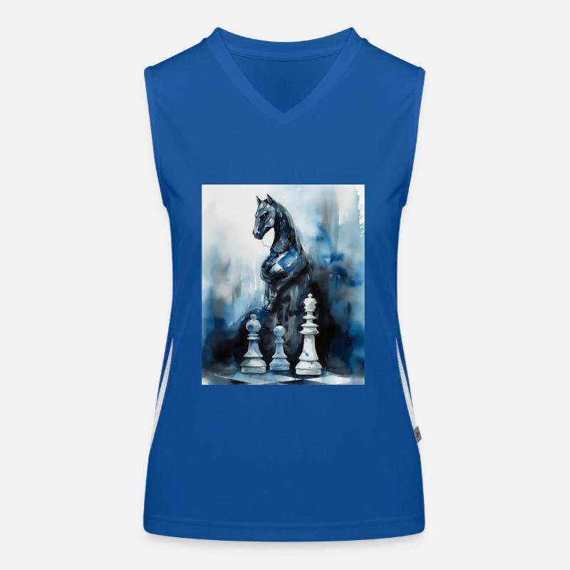 Blue Chess Knight a pris vie Débardeur respirant contrasté Femme