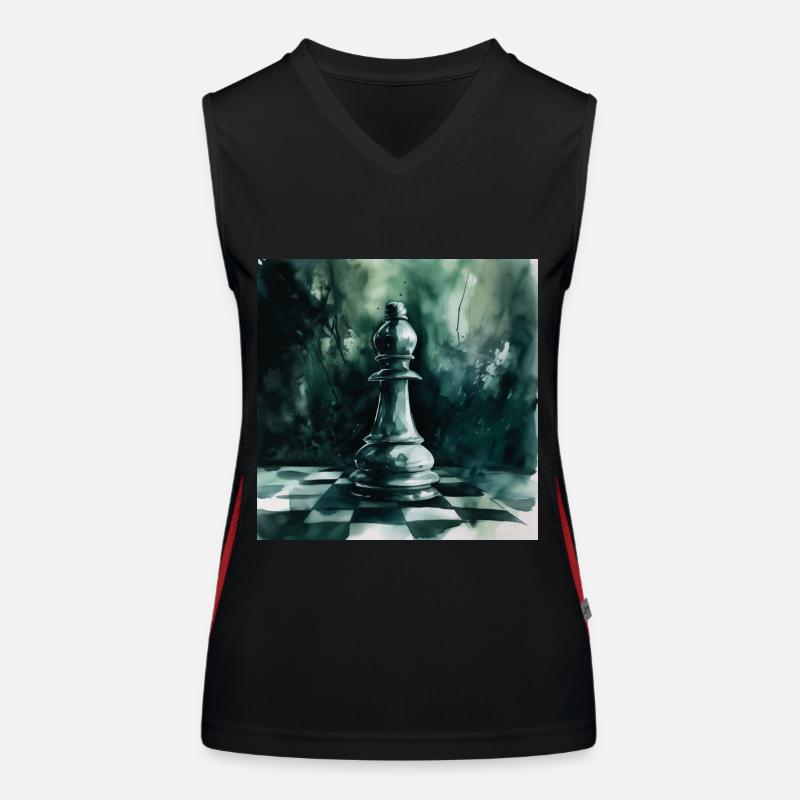 Turquoise Chess Bishop Débardeur respirant contrasté Femme
