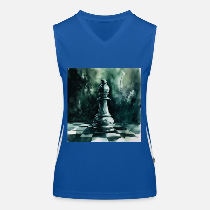 Turquoise Chess Bishop Women's Functional Contrast Tank Top