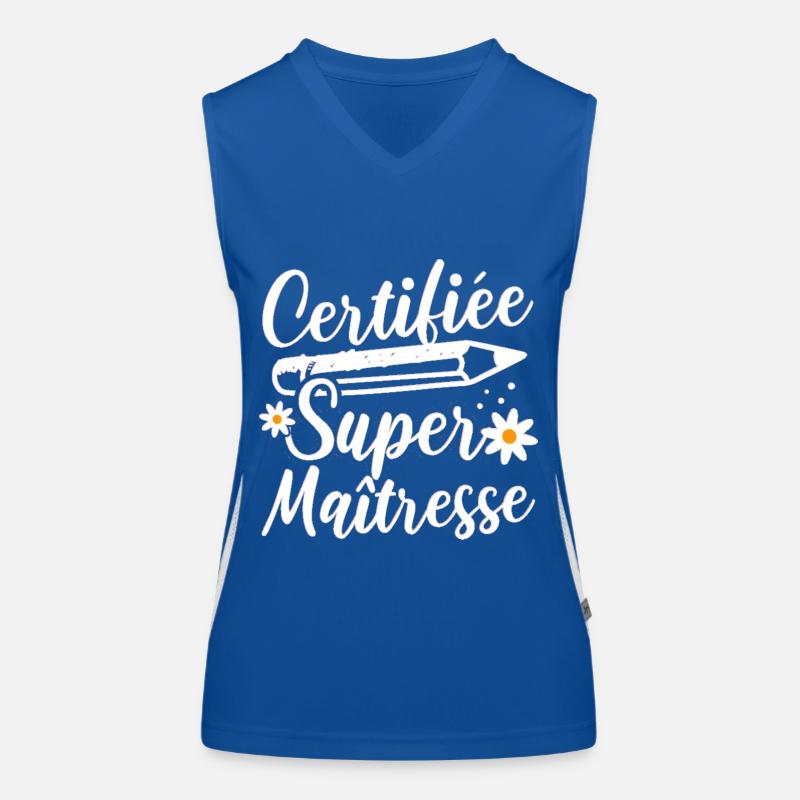 Certifiée super maitresse d' école cadeau Débardeur respirant contrasté Femme