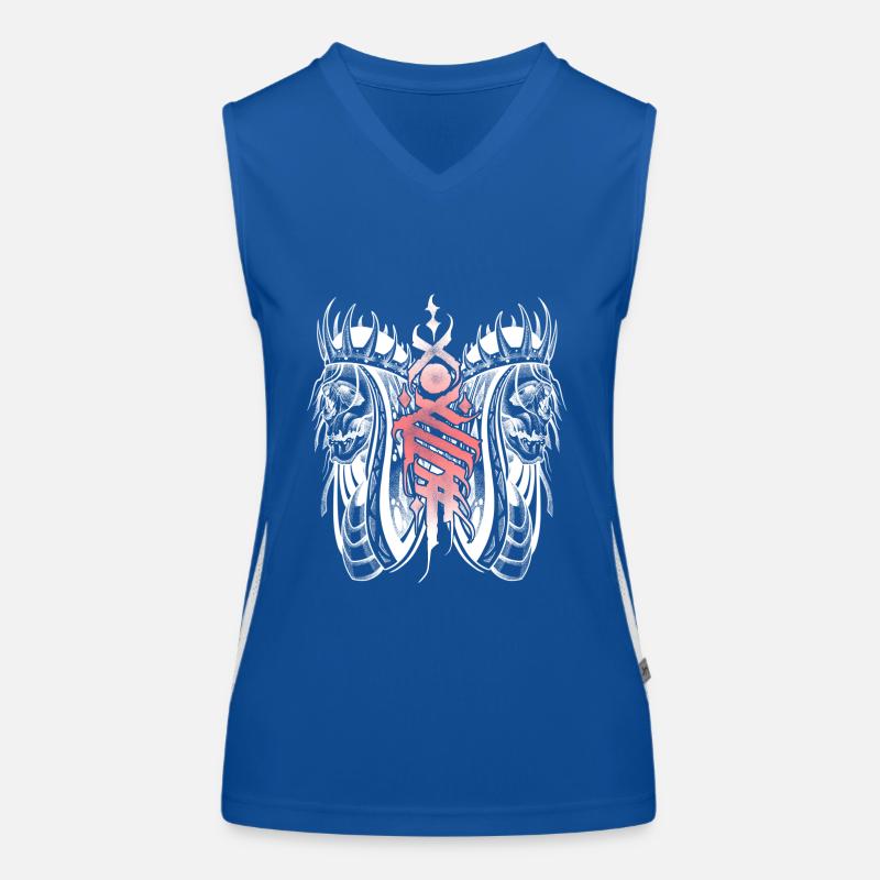 Gothic skull negative style art Women's Functional Contrast Tank Top