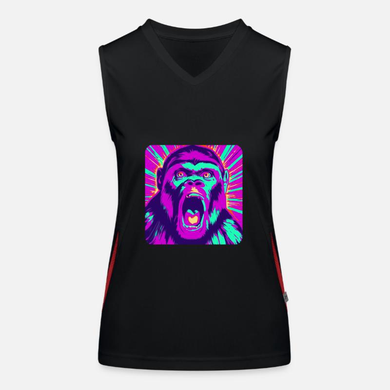 Explore the Abstract Monkey World Women's Functional Contrast Tank Top