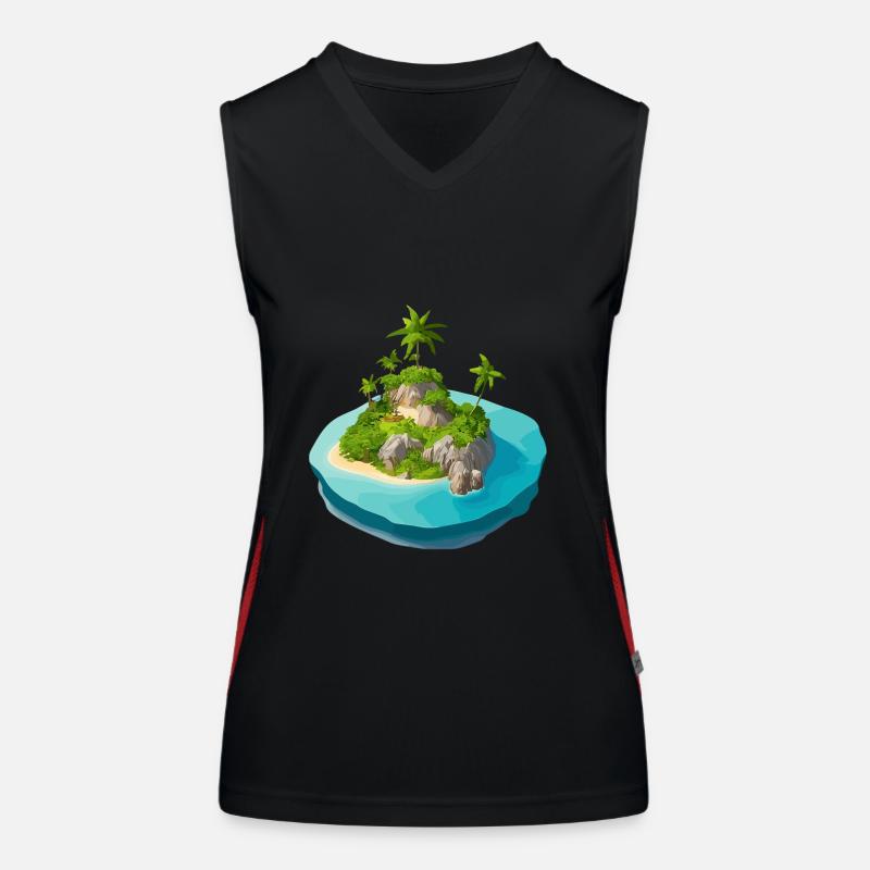 Island vectorized Women's Functional Contrast Tank Top