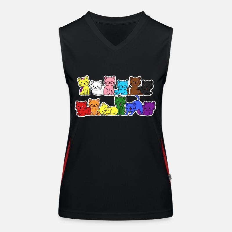 Pride Progress Flag Cat for Equality Débardeur respirant contrasté Femme