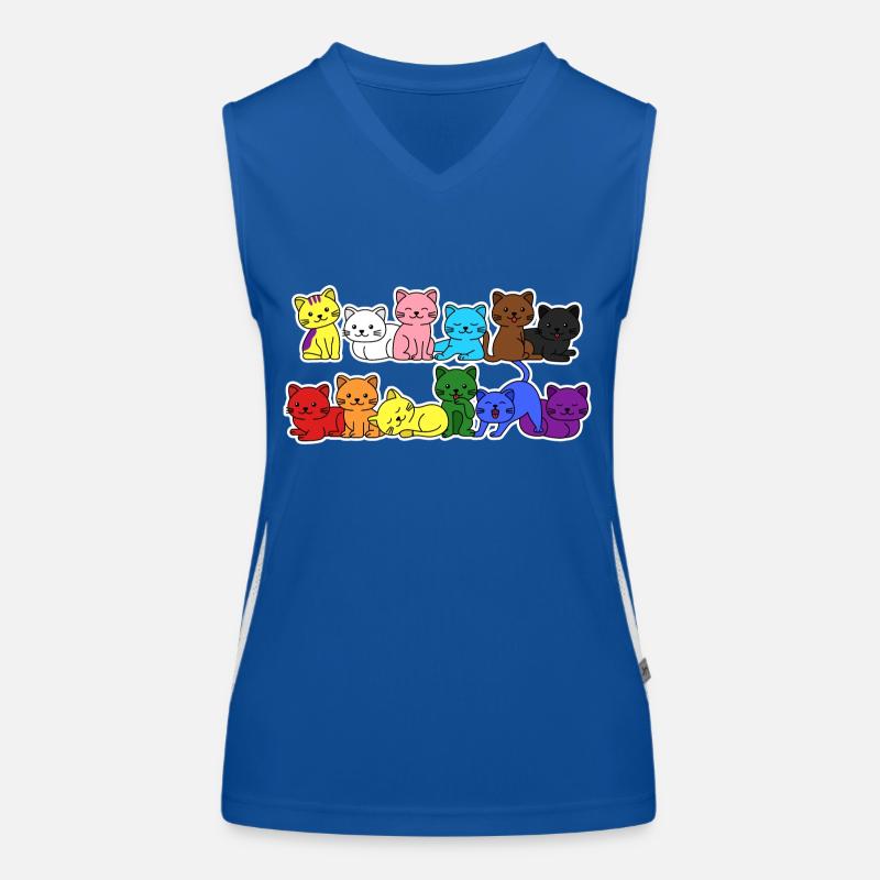 Pride Progress Flag Cat for Equality Women's Functional Contrast Tank Top