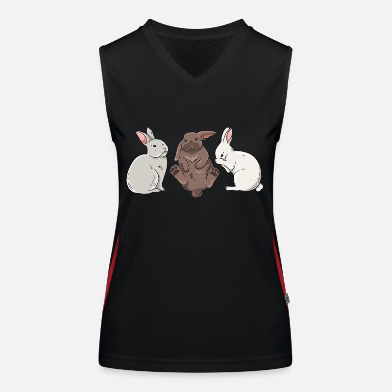 Conception de lapin mignon pour les propriétaires de lapins Débardeur respirant contrasté Femme